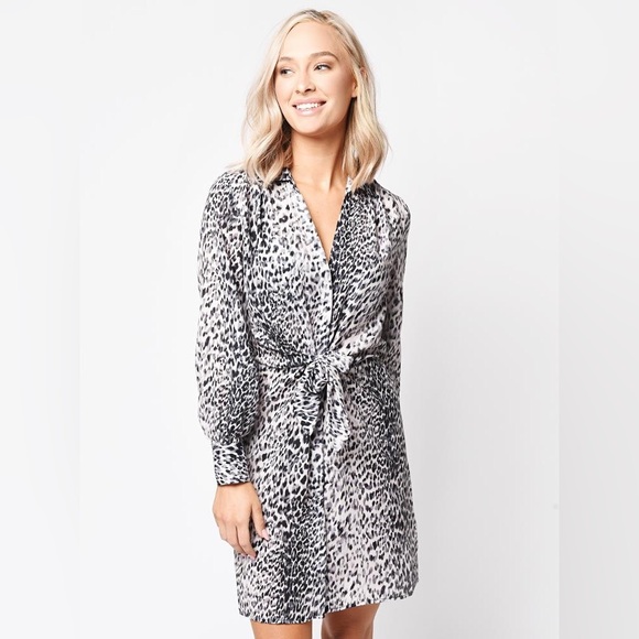 Brochu Walker Dresses & Skirts - Brochu Walker dress Madsen leopard print shirt dress size L